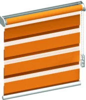 Produktansicht von einem gelben freihängendem Doppelrollo